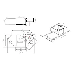 Кухонна мийка Lidz 1000x500/225 WHI-01 (LIDZWHI011000500225) - мініатюра 2