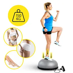 Балансувальна платформа (півсфера) Cornix Bosu Ball 58 см з еспандерами Grey XR-0455 - мініатюра 3