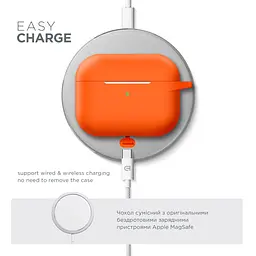 Силіконовий чохол для навушників Apple AirPods Pro, Hang Case, помаранчевий, ультратонкий захисний кейс товщиною 2 мм, захист від подряпин, пилу та ударів, компактний, з карабіном для кріплення, ArmorStandart (ARM56065) - мініатюра 7