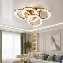 Сучасна стельова LED-люстра Diasha 5607/4L G золото, кільця, 125 Вт, 83 см, 14-20m2 - мініатюра 6