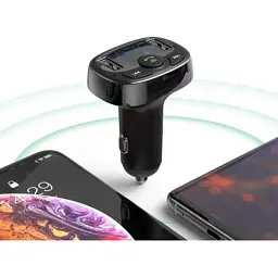 FM модулятор Baseus T Shaped S-09A 2 х USB Type-A, microSD Black (CCMT000001) - мініатюра 10