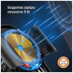Універсальний автотримач ColorWay Dashboard Car Wireless Charger 15W Black (CW-CHAW037Q-BK) - мініатюра 12