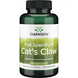 Добавка натуральна Cat's Claw 500 mg Full Spectrum, 100 капсул Swanson vit0004352