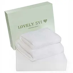 Набір 2 жакардові рушники в коробці Lovely Svi 70 х 140 см і 50 х 90 см Білий (150226) 