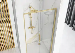 Душові двері Rea Rapid Slide 140 brashed gold REA-K8591, прозорий, золотий - мініатюра 4