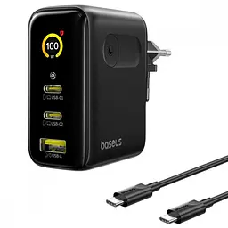 МЗП Baseus PicoGo AE21 100W (2Type-C + USB) + Кабель Type-C to Type-C 100W (1.5m)