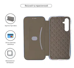 Чехол-книжка для Samsung Galaxy A55 5G (A556), G-Case, синий, кожаный чехол-книжка из экокожи (PU) и TPU, с магнитом, с подставкой и вместительным кардхолдером, противоударный, защита всего корпуса, ArmorStandart (ARM74329) - мініатюра 3