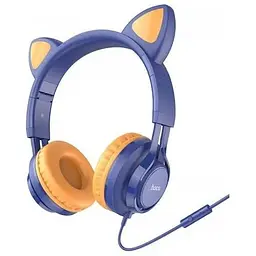 Навушники Hoco Cat ear headphones with mic W36 блакитні 6931474770417 - мініатюра 10