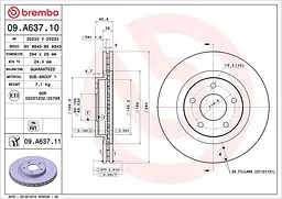 Диск гальмівний передній вентильований Jeep Patriot, Compass I 06-25р Brembo (09.A637.11)