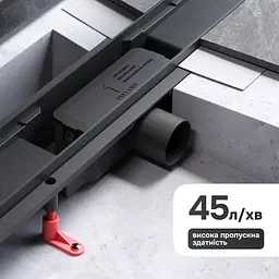 Трап для душу лінійний AM.PM Primeflow Tile 700 мм, універсальний затвор, чорний (W02SC-U11-070-04BM) - мініатюра 6