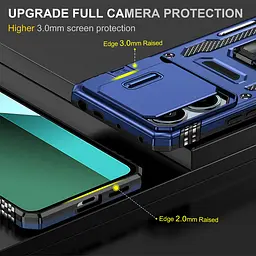 Ударостійкий чохол Camshield Army Ring для Xiaomi Poco X6 Pro Синій / Navy - мініатюра 2
