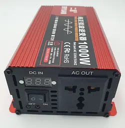 Автоінвертор 12 V-220 V перетворювач напруги з чистою синусоїдою для котла, насоса та холодильника 1000 W Eryuan 12 V-220 V 1000 Вт - мініатюра 2