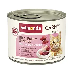 Вологий корм для кішок Animonda Carny Adult Beef, Turkey + Shrimps з яловичиною, індичкою та креветками 200 г (арт.AM-83708)