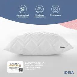 Подушка Ideia Nordic Comfort чохол зі стібкою антиалергенне волокно 40х60 см біла (8-34687) - мініатюра 3