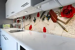 ПВХ кухонний фартух Романтичний Лист наклейка Урожай Абстракція Бежевий 60х250 см Happy Pocket Z180410