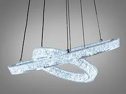 Сучасна підвісна LED люстра Diasha 1712/500+300ABK для спальні та вітальні, чорна, 2 кільця, 54 W, освітлення 10-16 м2 - мініатюра 2