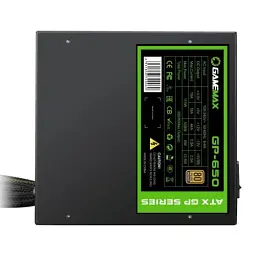 Блок живлення 650 Вт, GameMax GP-650, Black, 80+ Bronze, Active PFC, 14 см, 3xMolex / 5xSATA / 2x6+2-pin / 1x4+4-pin / 1x20+4-pin, захист OVP / UVP / SIP / OCP / OLP / OPP / SCP - мініатюра 2