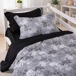 Дитяча постільна білизна TEENAGER Poplin black flowers (2200012797457)