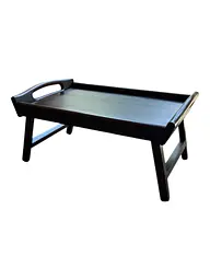Складаний кавовий столик для сніданку в ліжко чорний 42×28×17 см №3