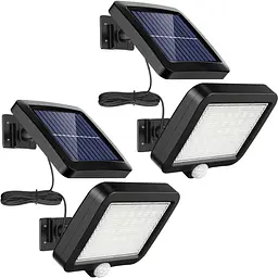 Сонячні LED світильники MPJ 56 LED з датчиком руху, IP65, 2 шт