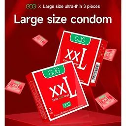 Презервативи класичні великі гладкі GJG XXL Extra Large латекс 3 шт - мініатюра 6