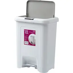 Відро для сміття MBM My Home з кришкою та педаллю 18 л сіре (BIN-03 18L GRAY) - мініатюра 2