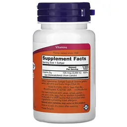 Вітаміни та мінерали NOW Vitamin D3 5000 IU, 240 капсул - мініатюра 2