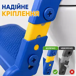 Дитяче сидіння на унітаз зі сходинками | Складне, регульоване по висоті, антиковзне | Накладка на унітаз для дітей - мініатюра 4