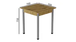 Стіл кухонний Ferrum-decor Агата 75x70x70 Сірий ДСП Дуб Артізан 16мм (FRD-105671) - мініатюра 4