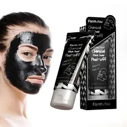 Очищаюча маска-плівка з вугіллям Charcoal Black Head Peel-Off Mask Pack FarmStay 100 г - мініатюра 3