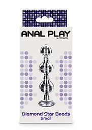 Анальний стимулятор Anal Play Diamond Star Beads S 10.5 см (сріблястий) - мініатюра 4