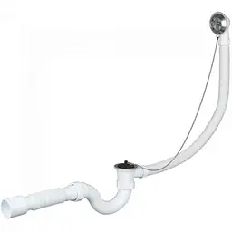 Сифон SOLOPLAST В0110 (Хвиля) нерж. перелив L=400мм h=125mm d=50мм