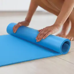 Килимок (мат) для йоги та фітнесу Gymtek NBR 1см голубий - мініатюра 7