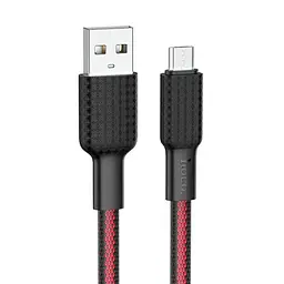 Кабель Hoco X69 Pisces Cable USB to MicroUSB 2,4A 1m Black - Red