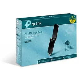 Сітковий адаптер USB TP-Link Archer T4U, Black, 5GHz/2.4GHz, AC1300 (867/400 Мбіт/с), USB 3.0, кнопка WPS, високопотужні антени, MU-MIMO - мініатюра 3