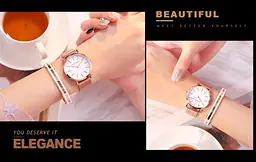 Жіночий годинник Hannah Martin gold+white - мініатюра 2