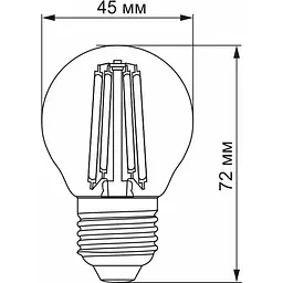 Лампа світлодіодна Videx Filament Бронза 4W E27 2200K (VL-G45FA-04272) - мініатюра 3