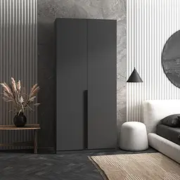 Шафа для одягу Vays M-25 Антрацит, з штангою, ЛДСП, 100×50×220 см - для спальні, вітальні, передпокою