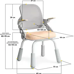 Дитяче крісло Mealux Neo Air Static Peach (Y-306 PG) - мініатюра 3