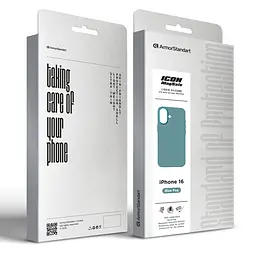 Силиконовый чехол с MagSafe для Apple iPhone 16, ICON2 MagCase, голубой, противоударный, панель с мягкой подкладкой, защита всего корпуса, поддержка беспроводной зарядки, совместим с защитными стеклами и пленками, ArmorStandart (ARM80184) - мініатюра 10