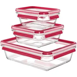 Tefal Набір контейнерів Master Seal, 3шт, жаростійке скло, прозрачний