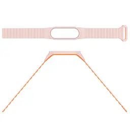 Ремінець Dual-color Magnetic для Xiaomi Mi Band 7/6/5/4/3 White / Orange - мініатюра 4