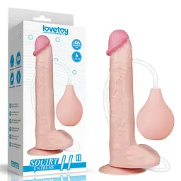 Фалоімітатор LoveToy Squirt Extreme 11" 28 см тілесний - мініатюра 2
