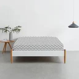 Набір євро простирадло Cosas Beige/Grey Zigzag 220х240 см (SetSheet_Beige_ZigGrey_220х240) - мініатюра 2