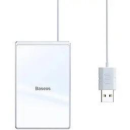 Бездротовий зарядний пристрій Baseus Card Ultra-thin White-Silver WX01B-S2