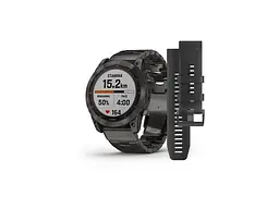 Смарт-годинник Garmin Fenix 7X Sapphire Solar C. Grey DLC Titanium w. Carbon Grey DLC Vented T. Band (010-02541-27)