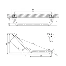 Поручень для ванни Kroner KRM Rizze - ACC3517 CV022918, Хром - мініатюра 2