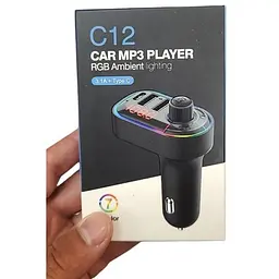 FM трансмітер модулятор Borofone C12 з Bluetooth 5.0 USB чорний - мініатюра 2