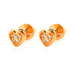 Сережки-гвоздики з жовтого золота Серця (з4900)
