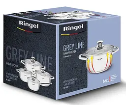 Набір каструль Ringel Grey line, 8 предметів нержавіюча сталь ㅤ ㅤ - мініатюра 8
